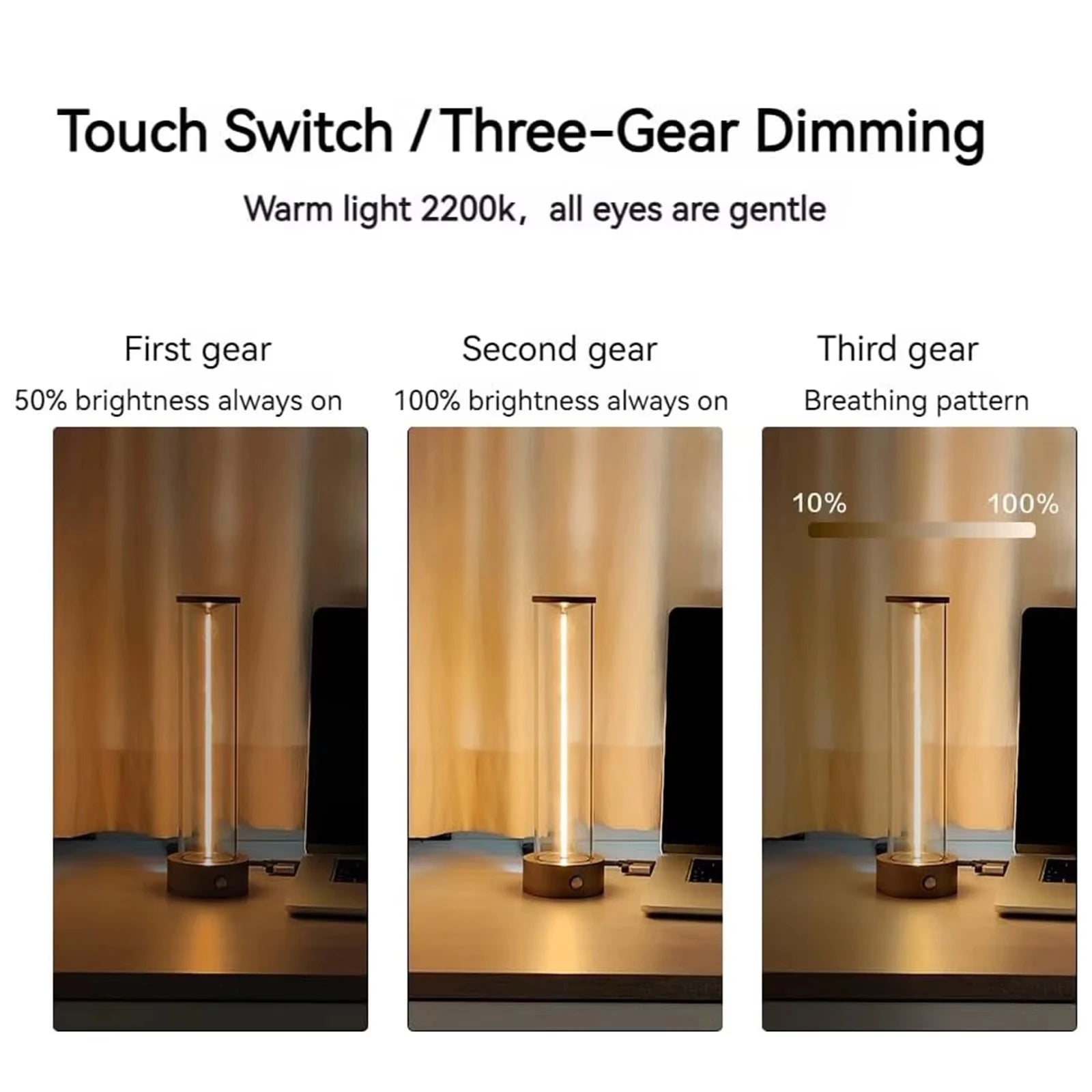 Cordless LED Table Lamp with Magnetic Adjustable Filament – 3-Mode Dimming