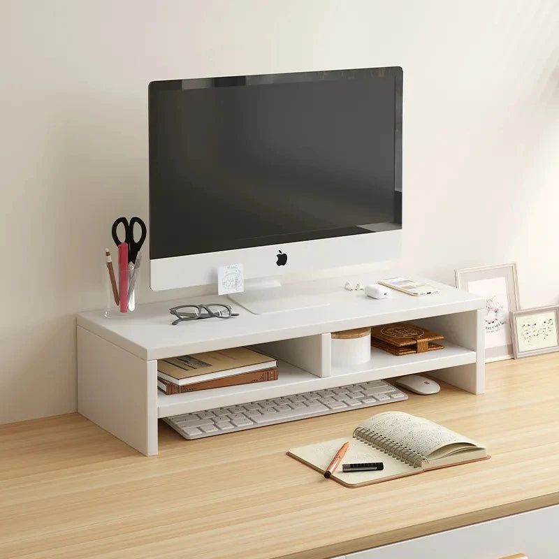 Ergonomic Monitor Riser Stand with Keyboard Storage & Desk Organizer