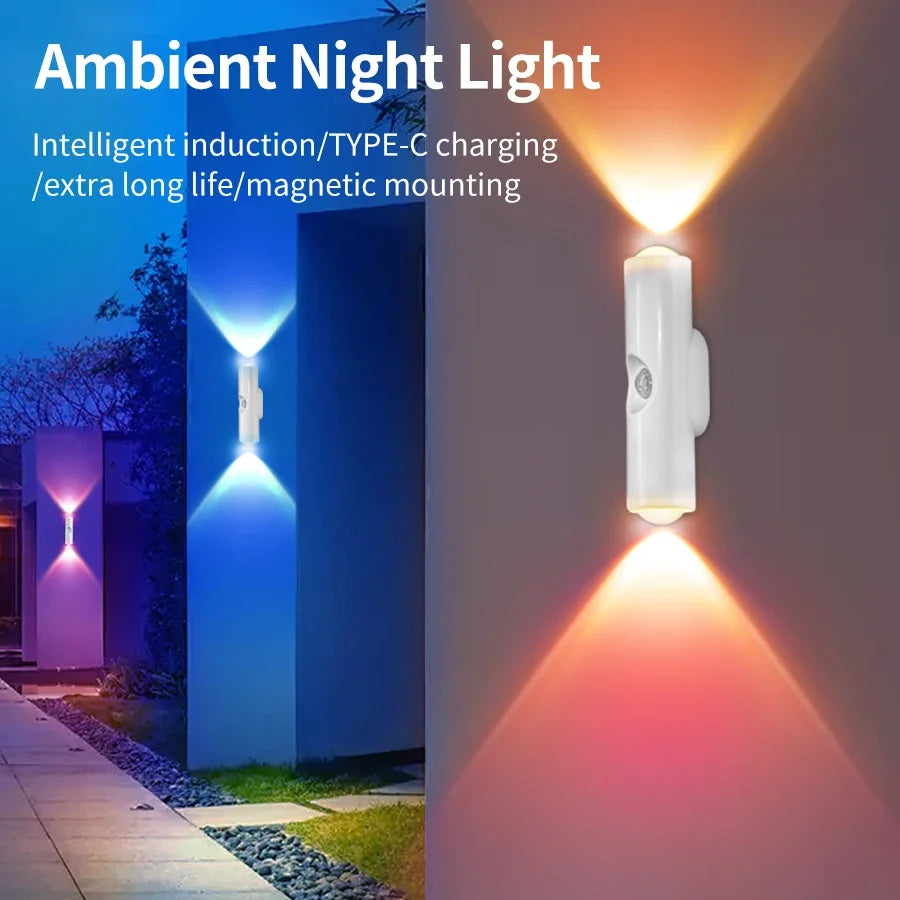 Magnetic LED Night Light – Motion Sensor, 7-Color RGB, USB Rechargeable