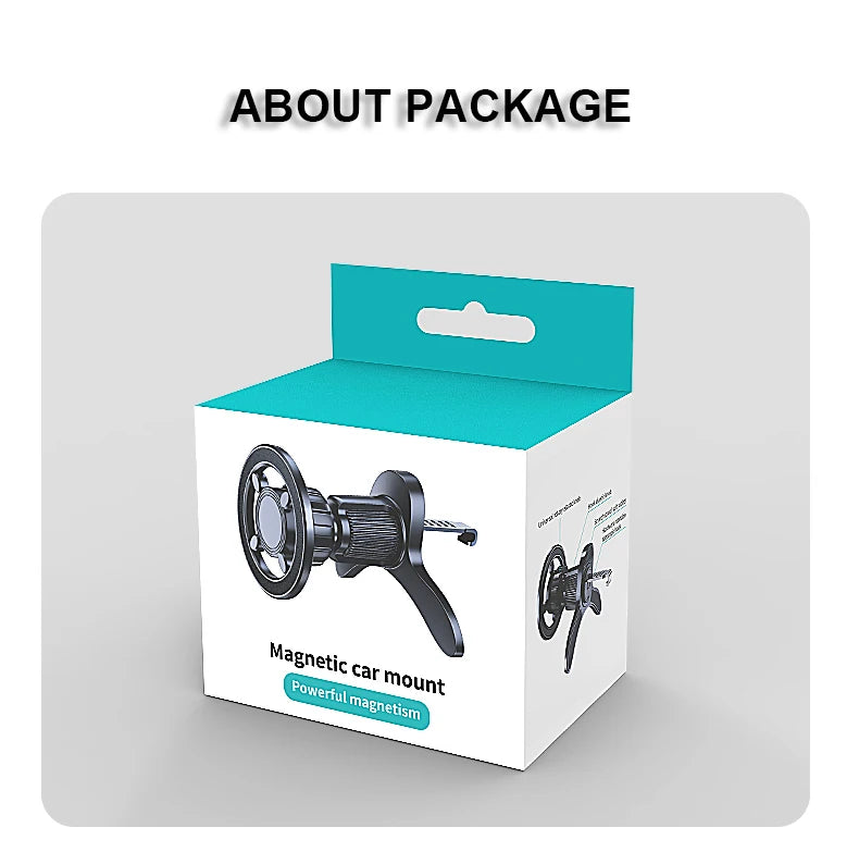 Upgraded Magnetic Car Phone Holder – 17 N52 Magnets, Air Vent Mount, 360° Universal