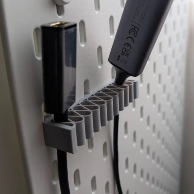 Pegboard Cable Organizer Holder & Desk Wire Management Clip