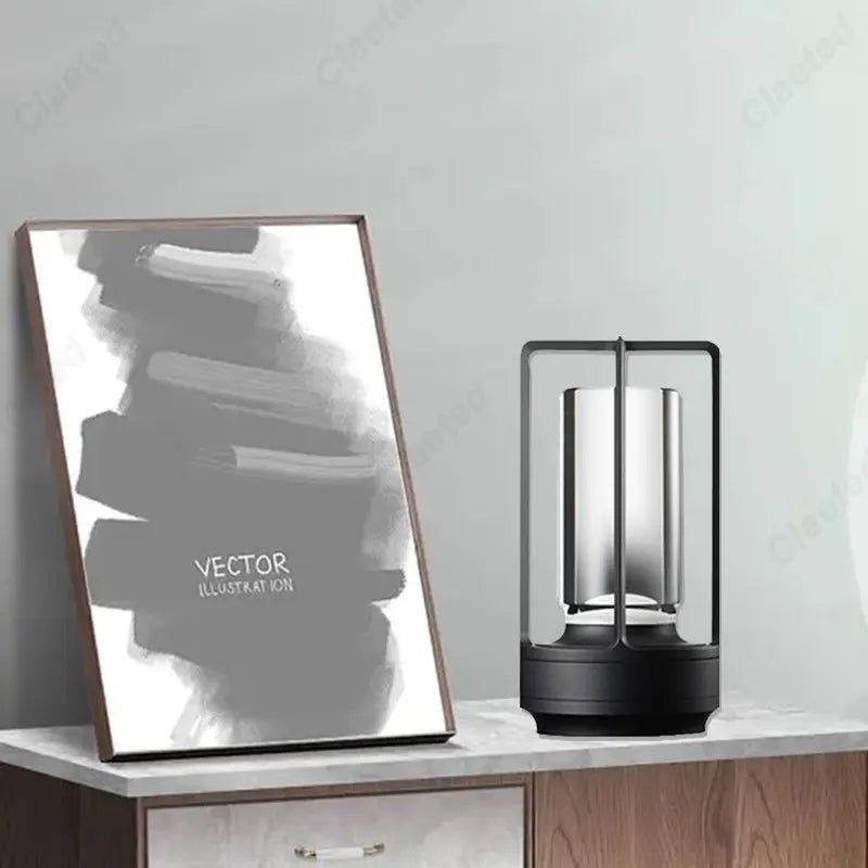 Industrial Cordless Table Lamp – RGB & 3-Color LED, Metal, Indoor & Outdoor
