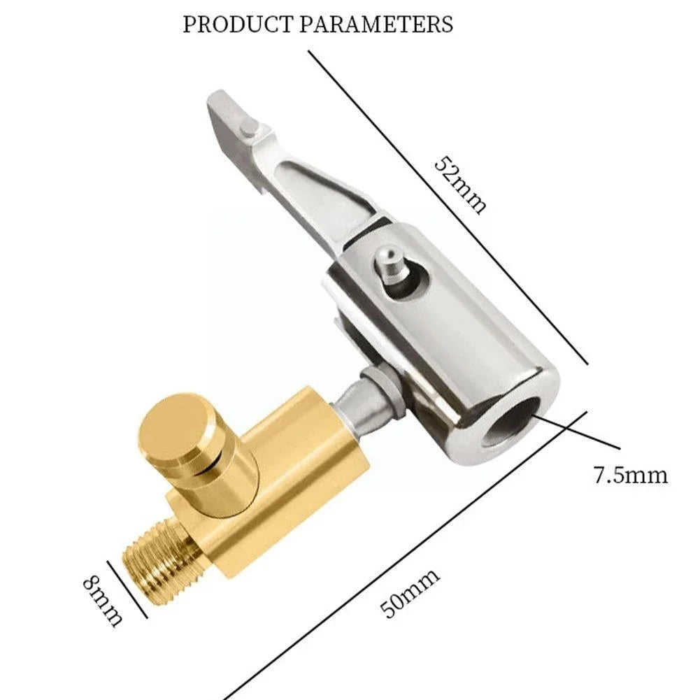 Tire Air Chuck with Barb Connector – Zinc Alloy Inflator Chuck for Car Hose Repair