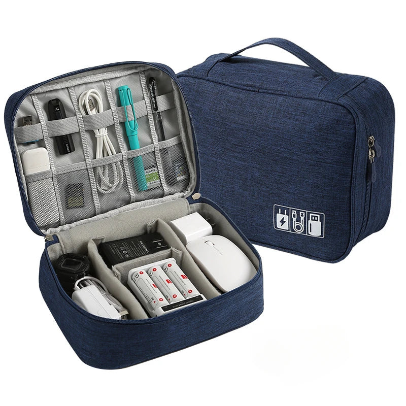 Large Capacity Multifunctional Electronic Organizer Travel Bag for Power Bank & Cables